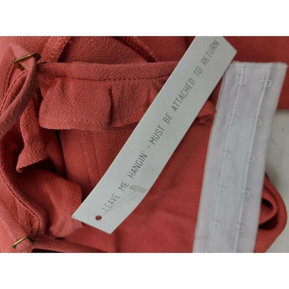 New Flynn Skye Parker Jumper Womens M Coral Salmon Jumpsuit V Neck Rayon - Picture 7 of 8